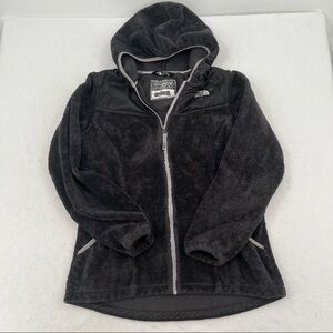 THE NORTH FACE Girls Black Soft Fleece Hooded full zip up Jacket size: XL (18)